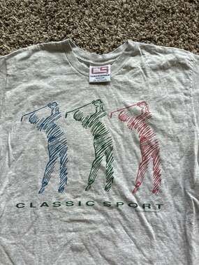 Vintage 1993 Crable Sportswear Classic Sport Golf Tee (Small staining)